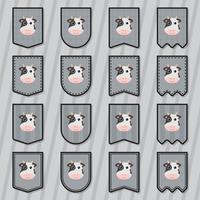 Note sticker set with Cow vector