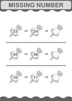 número faltante con alfiler. hoja de trabajo para niños vector