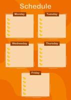 Daily and weekly planner with Inflatable Duck vector