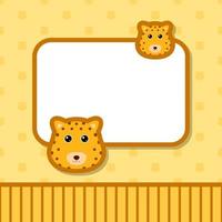 Greeting card template with Leopard vector