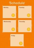 Daily and weekly planner with Sun vector