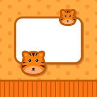 Greeting card template with Tiger vector