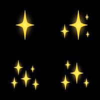 Set of stars sparkles, flat design vector