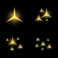 Set of stars sparkles, flat design vector