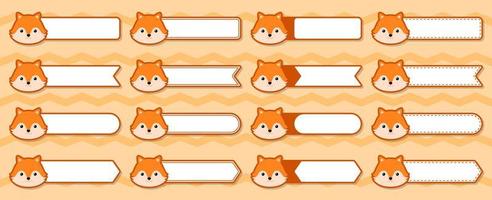 Note sticker set with Fox vector