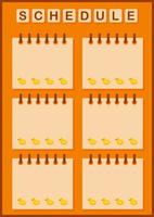 Daily and weekly planner with Inflatable Duck vector