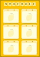 Daily and weekly planner with Lemon vector