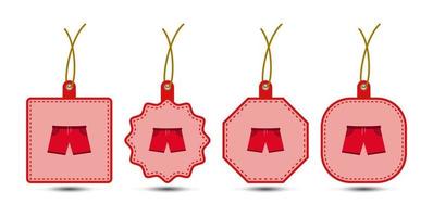 Set of Shorts tags with cord vector