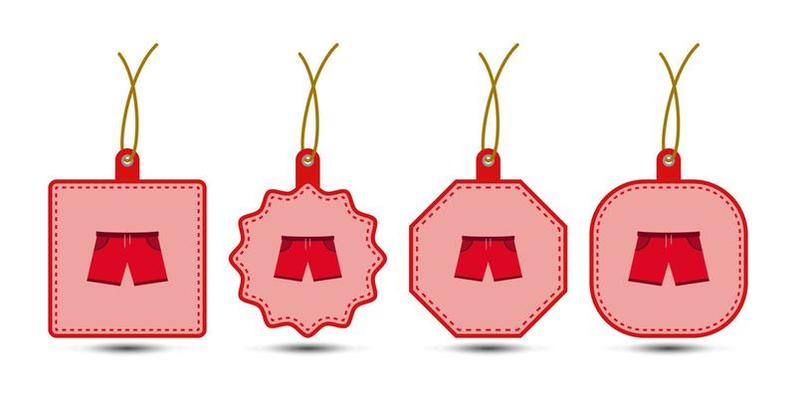 Set of Shorts tags with cord