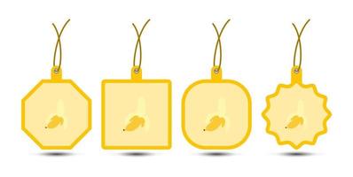 Set of Banana tags with cord vector