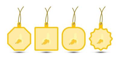 Set of Banana tags with cord vector