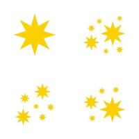 Set of stars sparkles, flat design vector