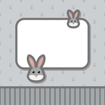 Greeting card template with Rabbit vector