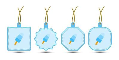 Set of Ice Cream tags with cord vector