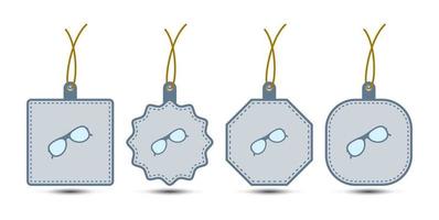 Set of Glasses tags with cord vector