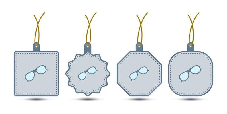 Set of Glasses tags with cord