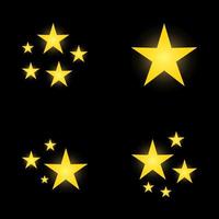 Set of stars sparkles, flat design vector