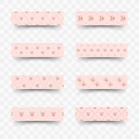 Set of Pig washi tape vector