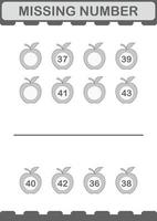 Missing number with Apple. Worksheet for kids vector