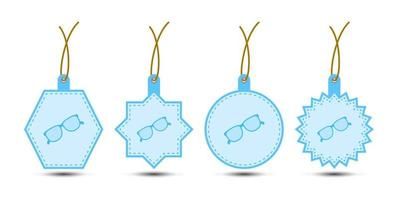 Set of Glasses tags with cord vector