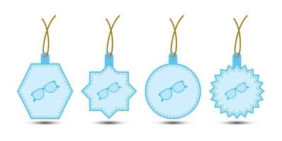 Set of Glasses tags with cord vector