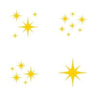 Set of stars sparkles, flat design vector