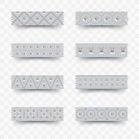 Set of Rabbit washi tape vector