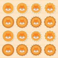 Note sticker set with Fox vector