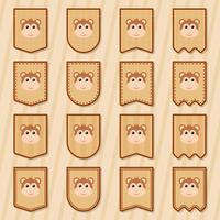 Note sticker set with Monkey vector