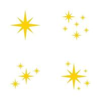 Set of stars sparkles, flat design vector