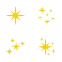 Set of stars sparkles, flat design vector