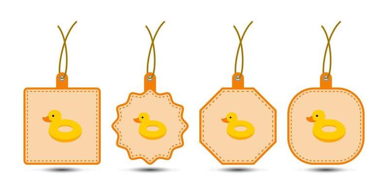 Set of Inflatable Duck tags with cord