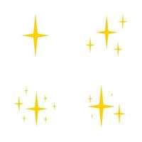 Set of stars sparkles, flat design vector