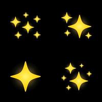 conjunto de estrellas brilla, diseño plano vector