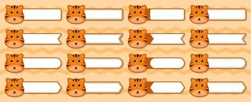 juego de pegatinas de notas con tigre vector