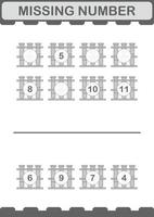 Missing number with Test Tube. Worksheet for kids vector