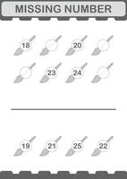 Missing number with Paintbrush. Worksheet for kids vector