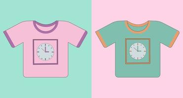 Cute green and pink T-shirt .Vector design for textile and industrial products. vector