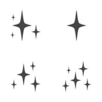 Set of stars sparkles, flat design vector