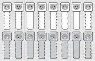 juego de pegatinas de notas con koala vector