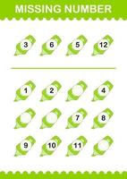 Missing number with Marker. Worksheet for kids vector