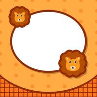 Greeting card template with Lion vector