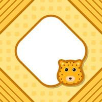 Greeting card template with Leopard vector