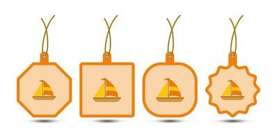 Set of Sailboat tags with cord vector