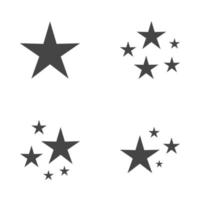 conjunto de estrellas brilla, diseño plano vector