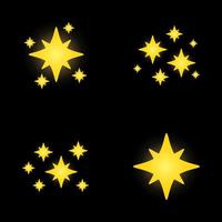 conjunto de estrellas brilla, diseño plano vector