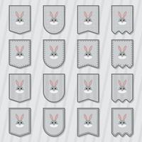 Note sticker set with Rabbit vector