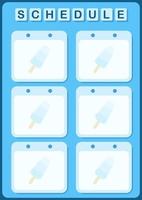Daily and weekly planner with Ice Cream vector