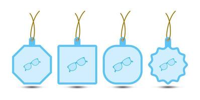 Set of Glasses tags with cord vector