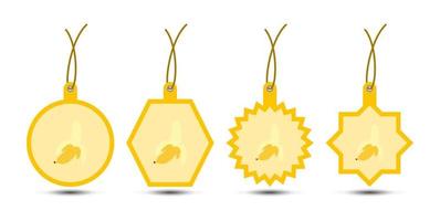 Set of Banana tags with cord vector